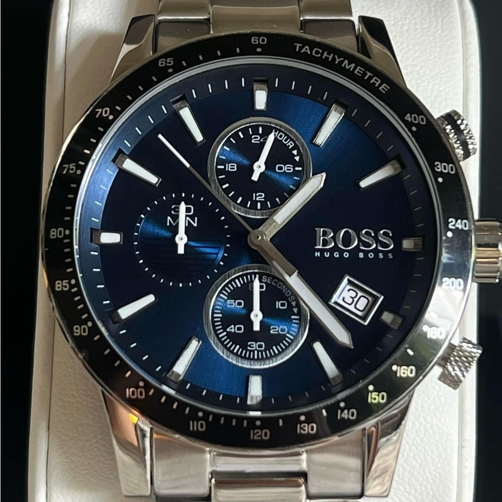 HB1513510 - Hugo Boss Men’s Rafale Blue Dial Chronograph Watch